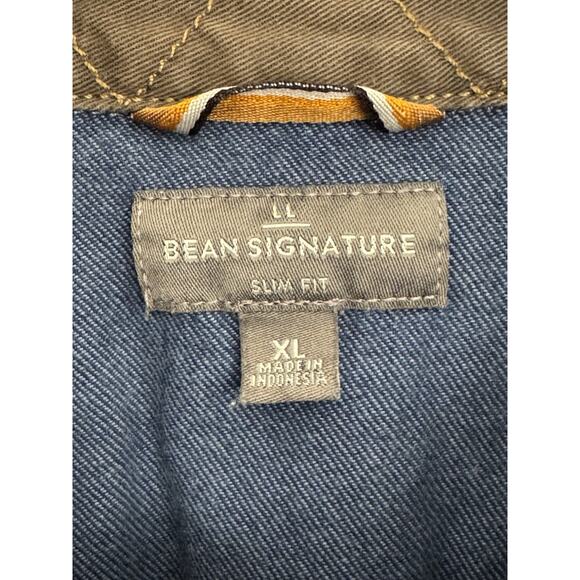 L.L. Bean Men's Signature Blue Denim Cloth Snap Shirt Slim Fit Pockets Sz XL - Picture 5 of 10